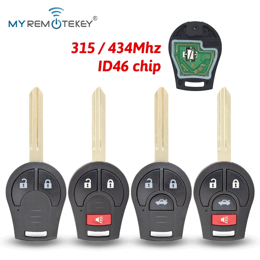 MYREMOTEKEY llave remota de coche 315/434 Mhz ID46 Chip para Nissan Micra Juke Note Altima Maxima Murano CWTWB1U751 CWTWB1U761