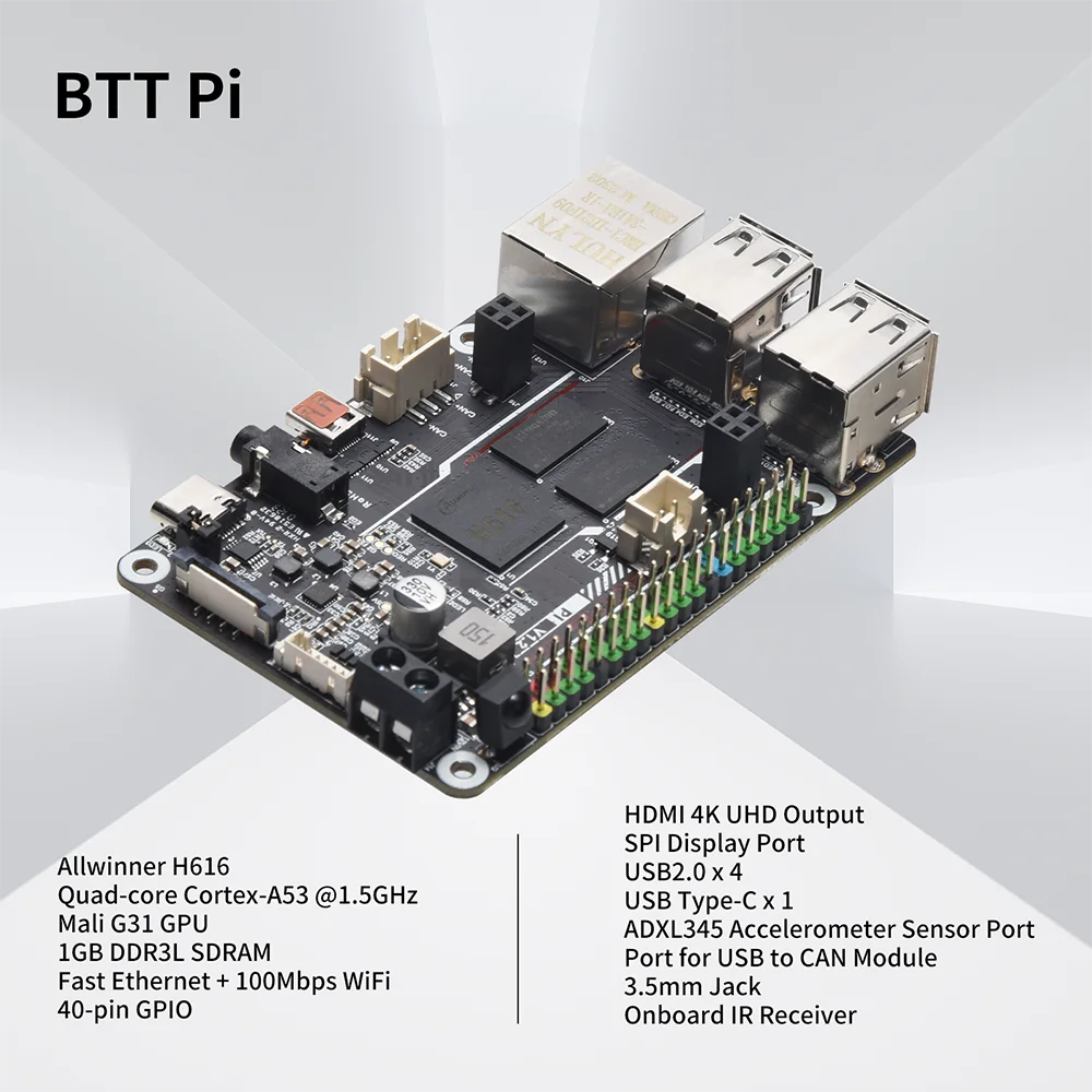 BIGTREETECH-procesador BTT PI V1.2 de cuatro núcleos  dispositivo con WiFi 2.4G 40 Pines  GPIO VS Raspberry PI para impresora 3D Klipper I3 CoreXY
