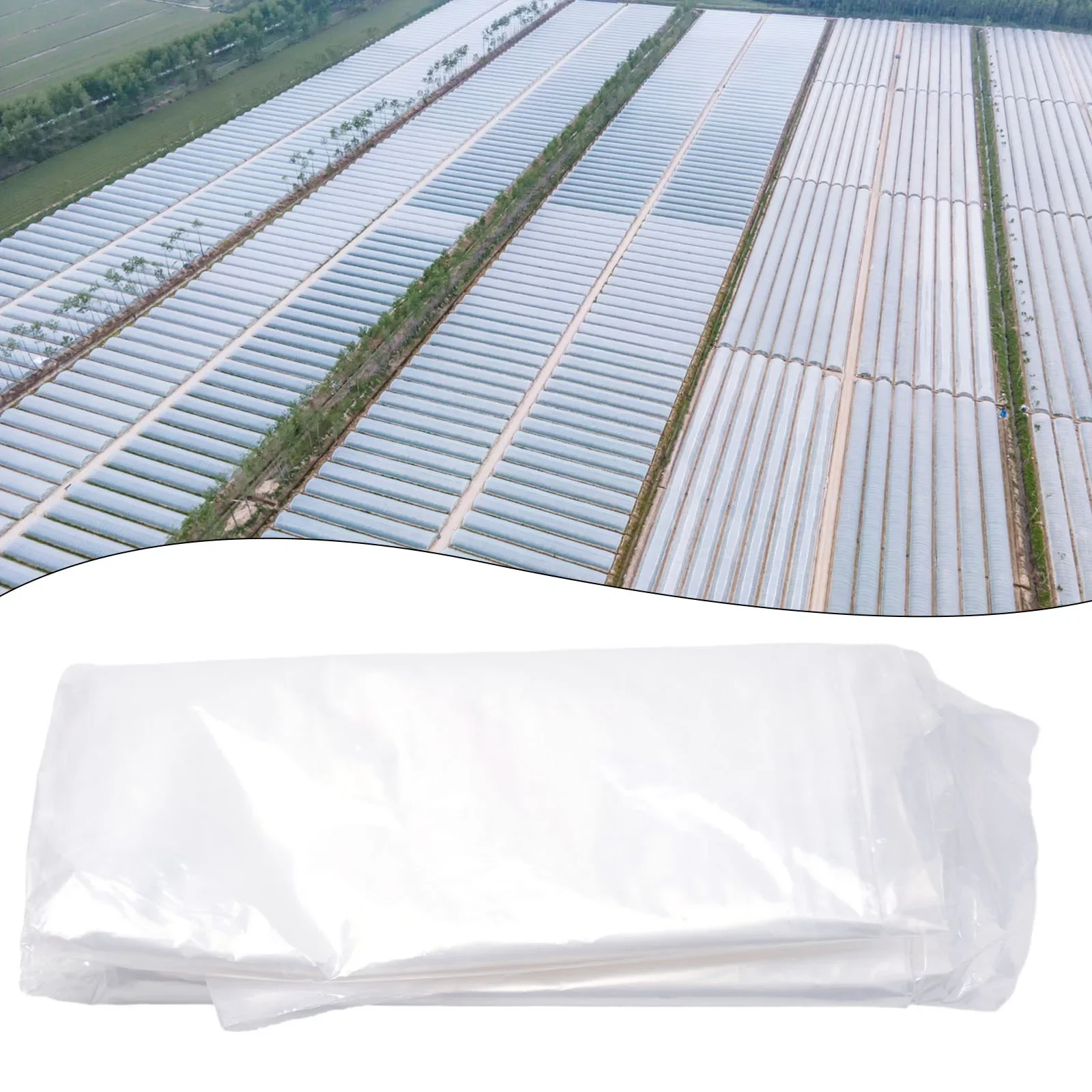 Película de plástico de polietileno transparente para jardín, cubierta de Material de bricolaje para invernadero, sala de flores, a prueba de lluvia y polvo, 1 unidad