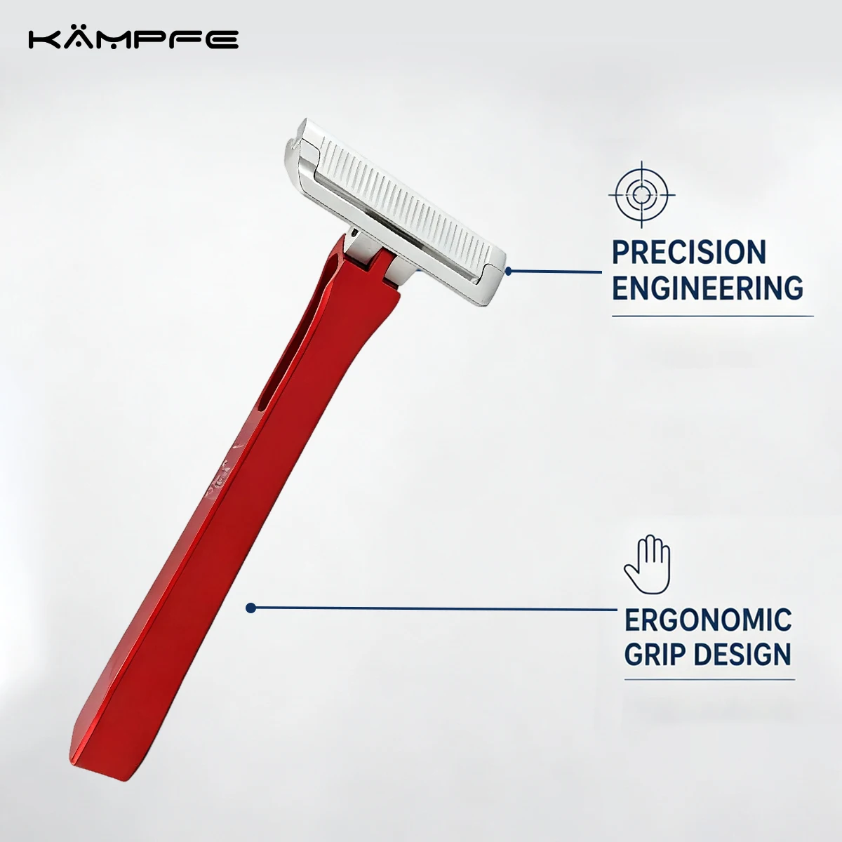 KAMPFE Maquinilla de Afeitar Clásica de Metal de Una Sola Hoja de Aluminio CNC Vintage para Afeitado Manual Suave, Regalo para Hombre