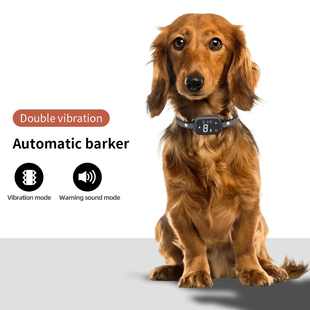 Collar de perro automático antiladridos para cachorros, impermeable, recargable, eficaz para dejar de ladrar, Collar de entrenamiento, doble vibración