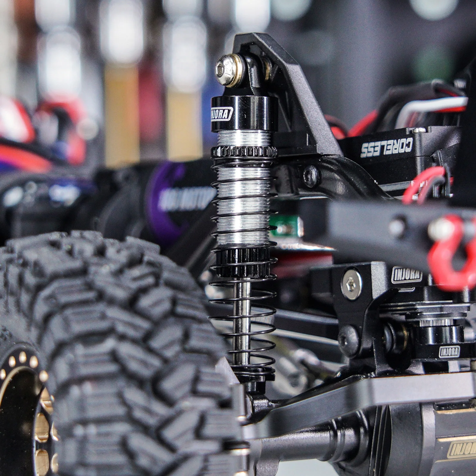 INJORA Amortiguador de aceite de rosca larga de 59 mm para actualización 1/18 RC Crawler TRX4M (4M-42)