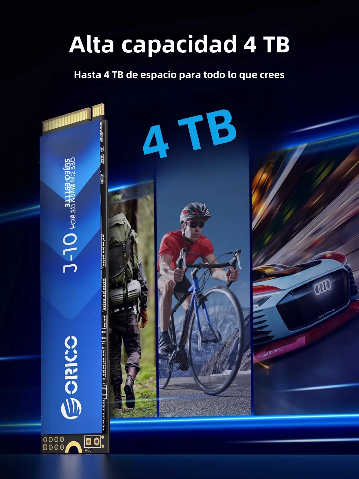 ORICO J10 M.2 NVMe SSD PCIe 3,0 SSD 3100MB/S M.2 M Key 2280 Unidad de estado sólido interna para editor de audio 1TB 2TB 4TB