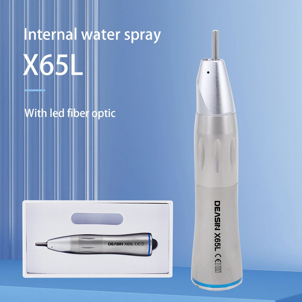 Pieza de mano recta para odontología X65L, anillo azul 1:1, pieza de mano de agua interior recta con fibra óptica para uso en cirugía de implantes dentales