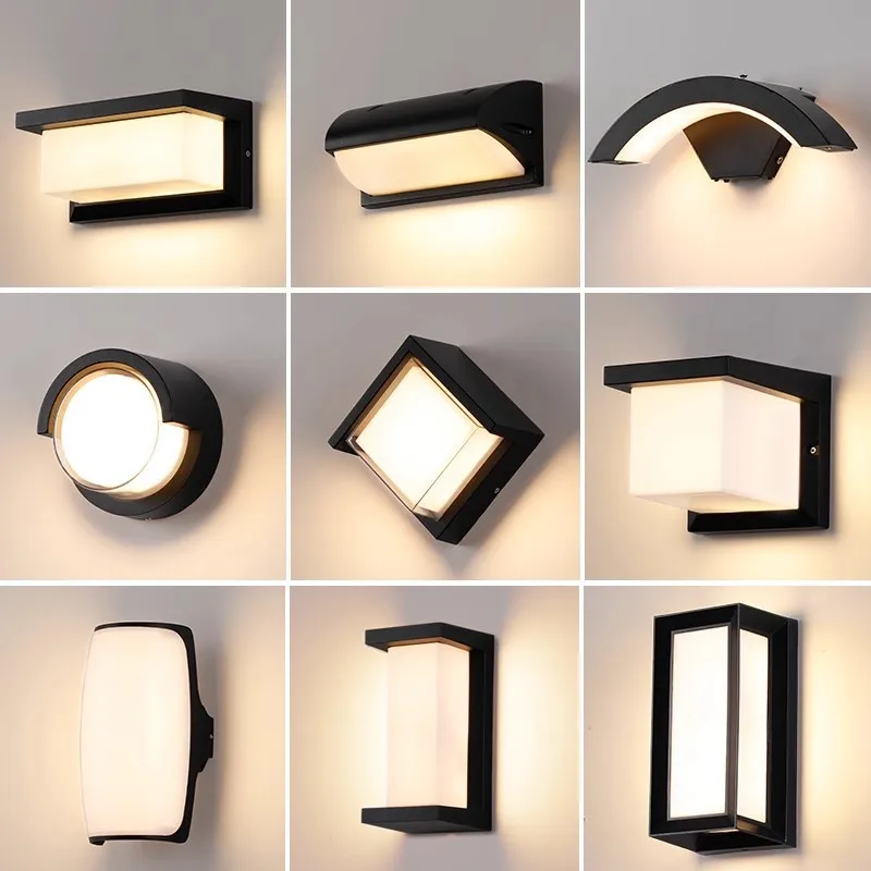 Luz Led de pared para exteriores, impermeable, IP65, Sensor de movimiento, iluminación Led para exteriores, luces para porche, balcón, jardín, lámpara de pared para exteriores