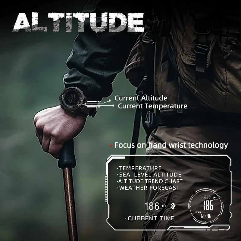 NORTH EDGE APACHE-46 reloj Digital para hombre deportes al aire libre correr natación relojes deportivos al aire libre altímetro barómetro brújula WR50M