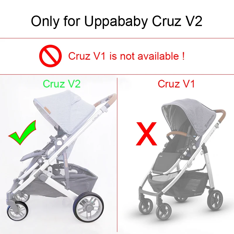 Neumático de rueda de cochecito Uppababy personalizado, cada uno para Cruz V2, neumático de rueda delantera o trasera, PU sin cámara, bricolaje, Buggy para bebé, accesorios de repuesto