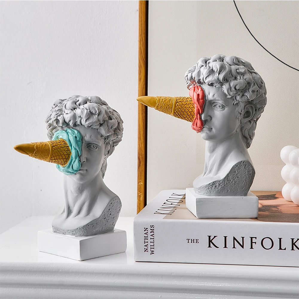 Figura nórdica moderna de David, estatuilla de helado para decoración del hogar, escultura, estantería de oficina, decoración artística de escritorio, estatua de David