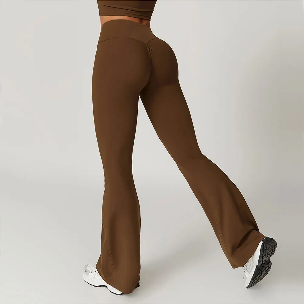Pantalones acampanados de Yoga para mujer, mallas ajustadas de cintura alta para baile, levantamiento, gimnasio, correr, transpirables, Fitness