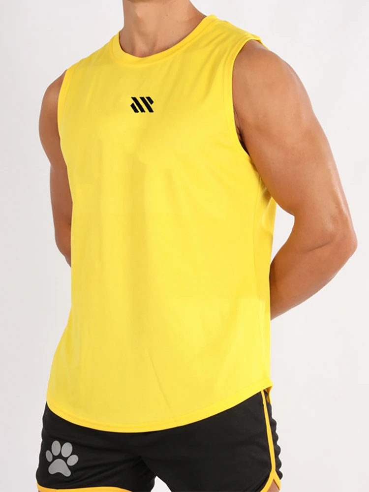 Novedad de verano, chaleco de gimnasio para hombre, camiseta sin mangas para culturismo, camiseta deportiva de malla de secado rápido, camiseta sin mangas para correr, ropa para hombre