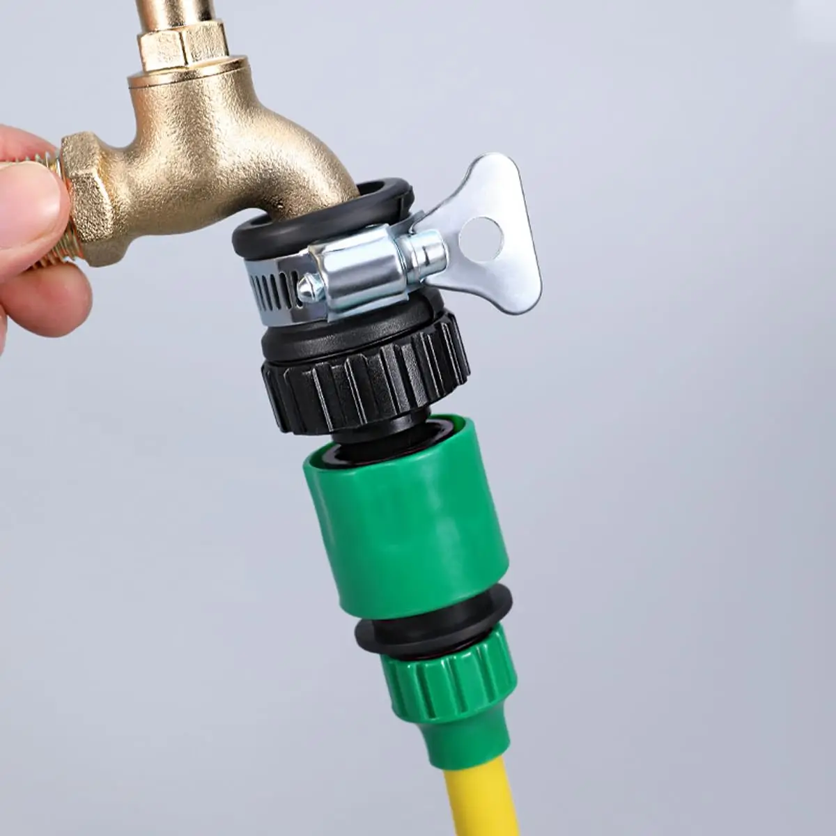 Adaptador de grifo de agua Universal duradero, accesorio de manguera de plástico, grifo de conexión rápida para lavado de coches, riego de jardín, 2 uds.