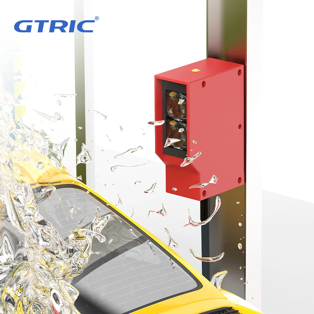 Sensor fotoeléctrico GTRIC interruptor infrarrojo fotoeléctrico cuadrado retrorreflectante IP67 impermeable 24-220V AC DC Universal 10m de distancia