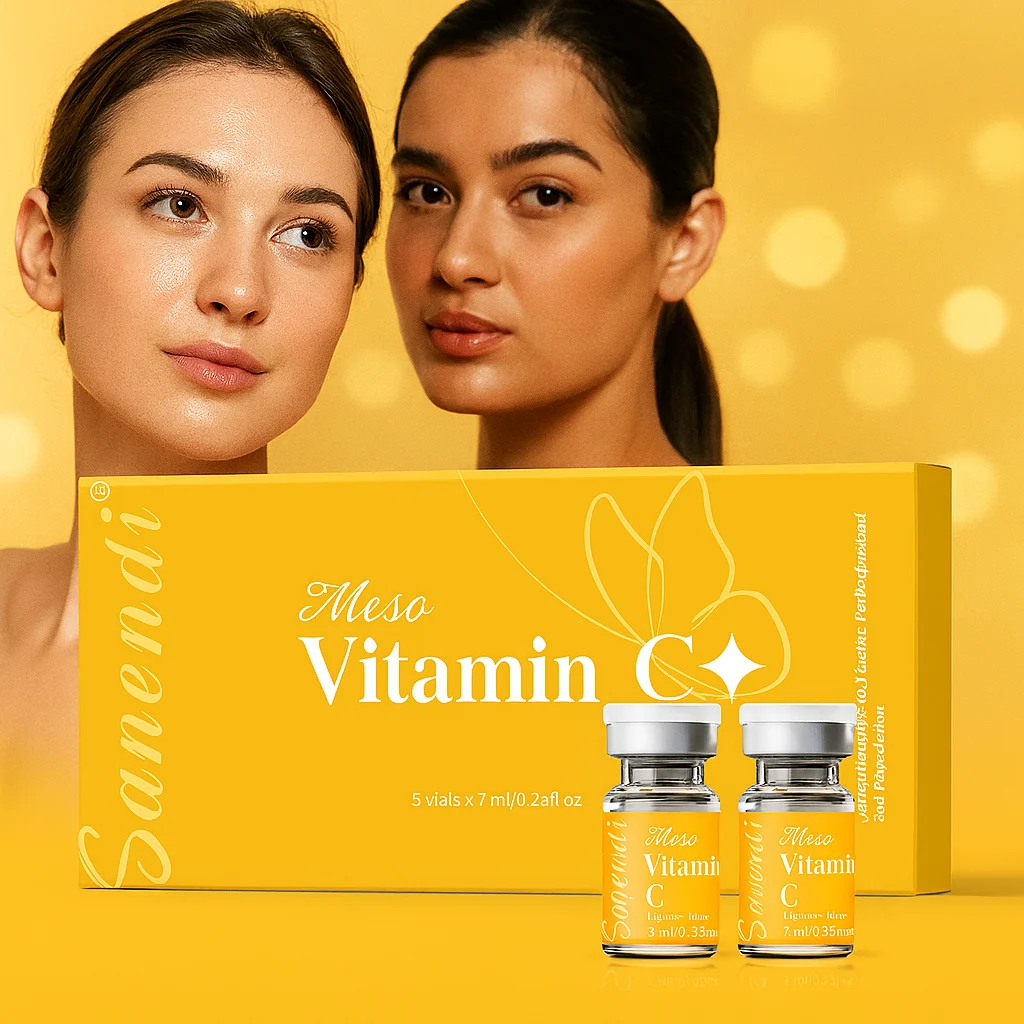Sanendi PDRN Glutatión VITAMIN C Piel Sensible Músculo Brillo y uso antienvejecimiento Derma pen 7ml x5 viales