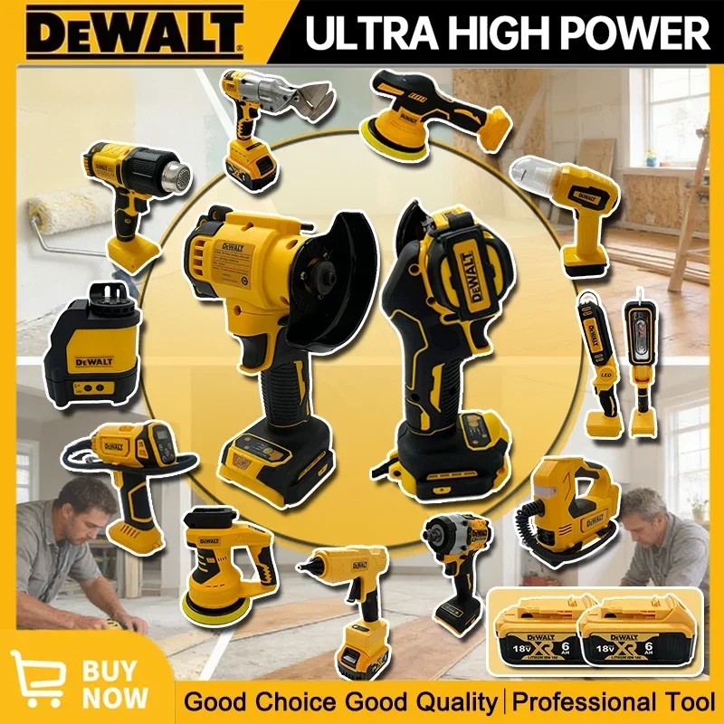 Herramientas Eléctricas Multifuncionales DeWalt, Amoladora Angular Inalámbrica sin Escobillas, Cortadora, Llave Eléctrica, Pulidora, Bomba de Aire, Pistola de Calor para 18v
