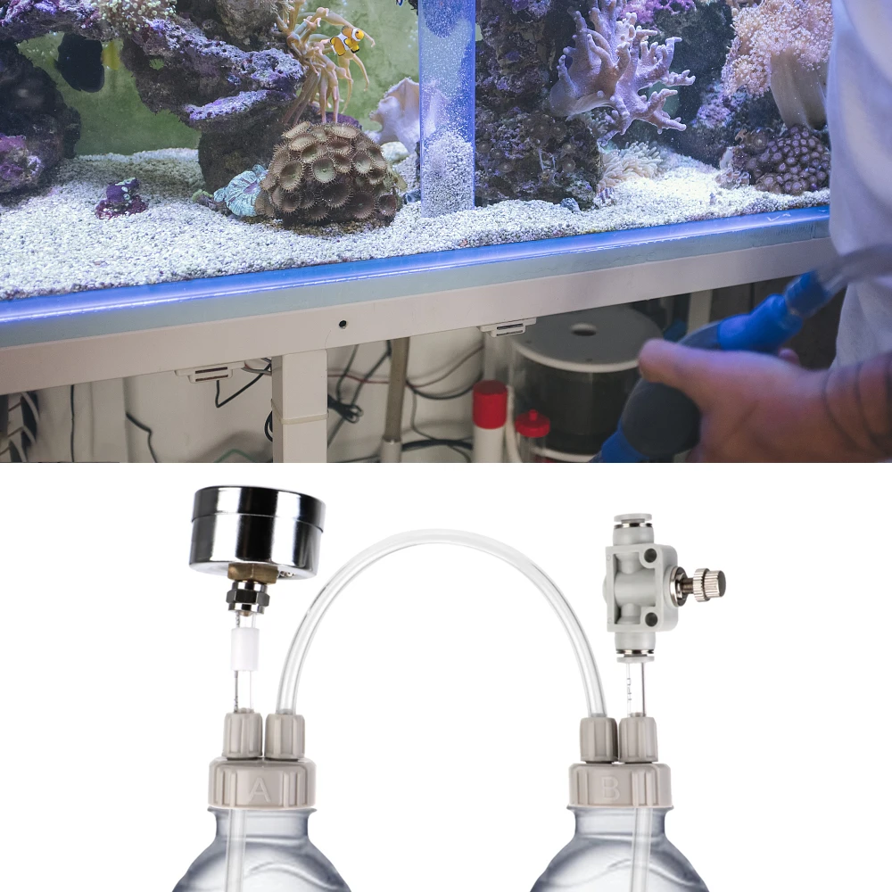 CO2 casero con dispositivo de flujo de aire de presión, Kit de sistema generador de CO2, difusor de válvula de CO2 DIY para pecera, agua y hierba