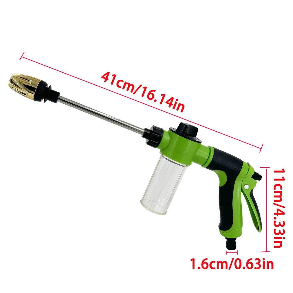 Pistola de Agua Portátil de Alta Presión, Ajustable, para Limpieza de Autos, Jardín, Riego, con Boquilla de Espuma, FIOWERS SPRAL