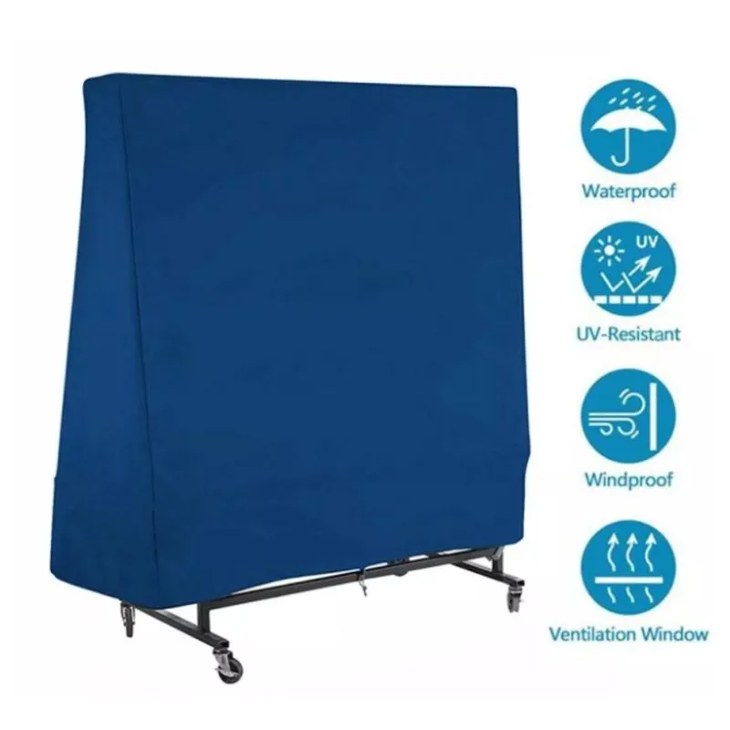 Cubierta antipolvo para mesa de tenis de mesa, Oxford, impermeable, protección UV para exteriores, cubierta de almacenamiento para mesa de tenis con cremallera