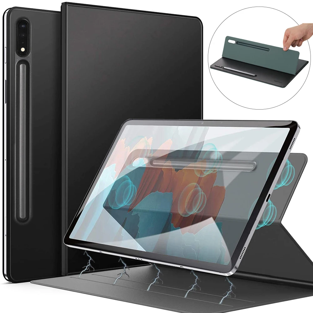 Funda magnética inteligente para Samsung Galaxy Tab S9 S10 FE con soporte para lápiz, para S7 FE S8 Ultra, S9 FE+, con función de activación/desactivación automática.