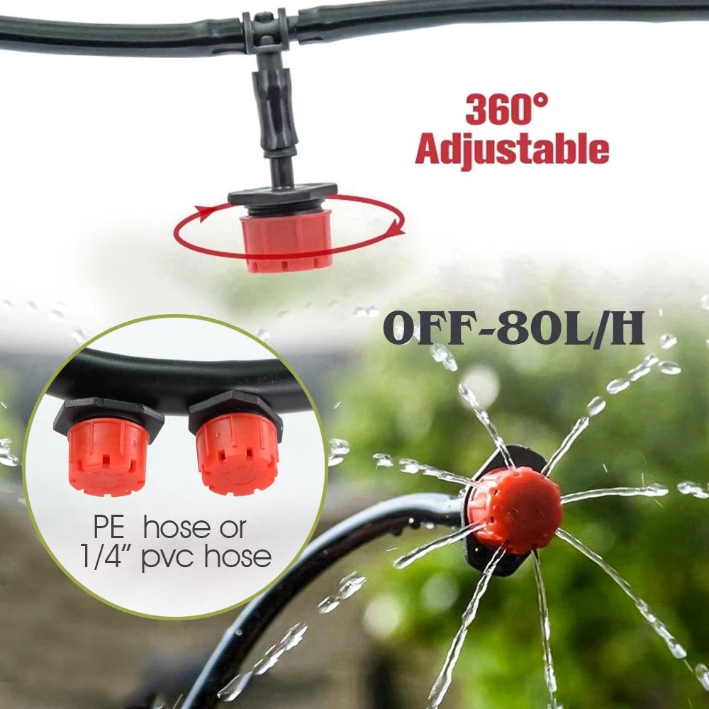 Kit de riego por goteo con temporizador y Sensor de lluvia inteligente para jardín de 5-50M para plantas al aire libre, sistema de riego automático con gotero ajustable de 1/4"