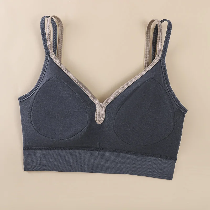 Sujetador deportivo transpirable para mujer, Top deportivo antisudor, sujetador de Yoga sin costuras, Top corto a prueba de golpes, Sujetador deportivo de realce, Top de entrenamiento para gimnasio