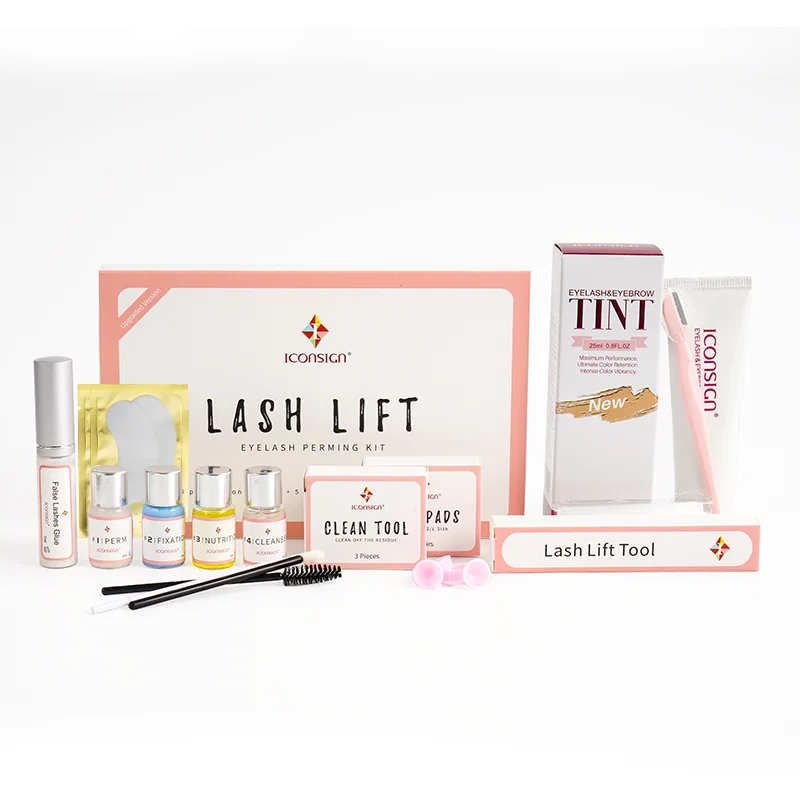 ICONSIGN versión mejorada Kit de levantamiento de pestañas y nuevo Kit de tinte para cejas y pestañas tinte para levantamiento de pestañas cejas barba herramientas de maquillaje de ojos
