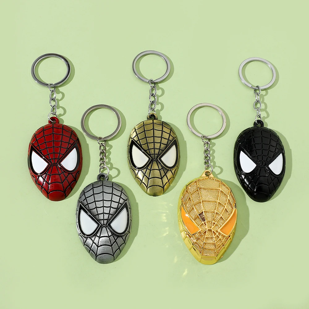 Llavero de Spiderman de los Vengadores, Colgante de Moda con Máscara de Superhéroe, Accesorio para Llaves de Coche, Regalo Moderno para Hombres
