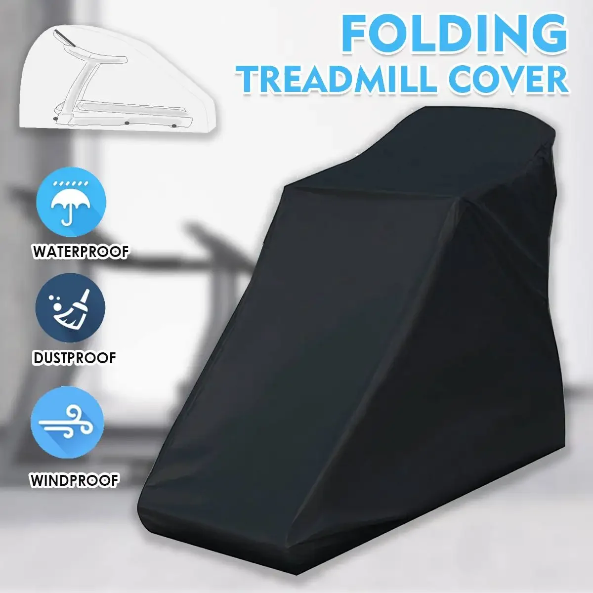 Cubierta para cinta de correr para interior y exterior, máquina para correr, cubiertas impermeables contra el polvo, refugio, protección solar UV, bolsa de almacenamiento para cinta de correr
