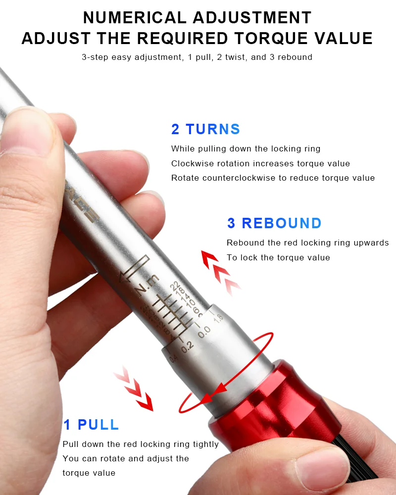 RIDERACE-Juego de llaves dinamométricas para bicicleta, Kit de reparación profesional de 15 piezas, 1/4 pulgadas, 2-24Nm, llave Allen de doble dirección