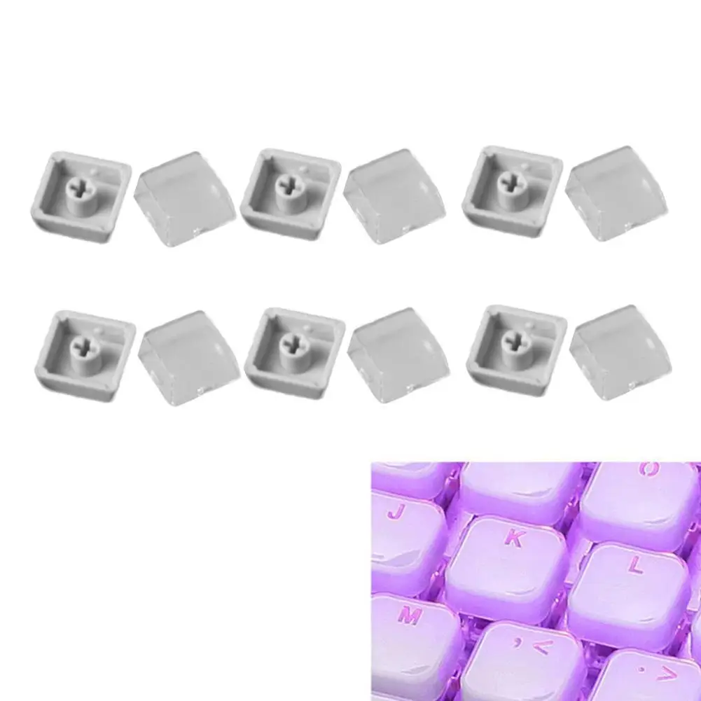 Teclas transparentes de doble capa, Clips de papel extraíbles, interruptor MX personalizado, protección de carcasa relegendable, 1/10/Uds.