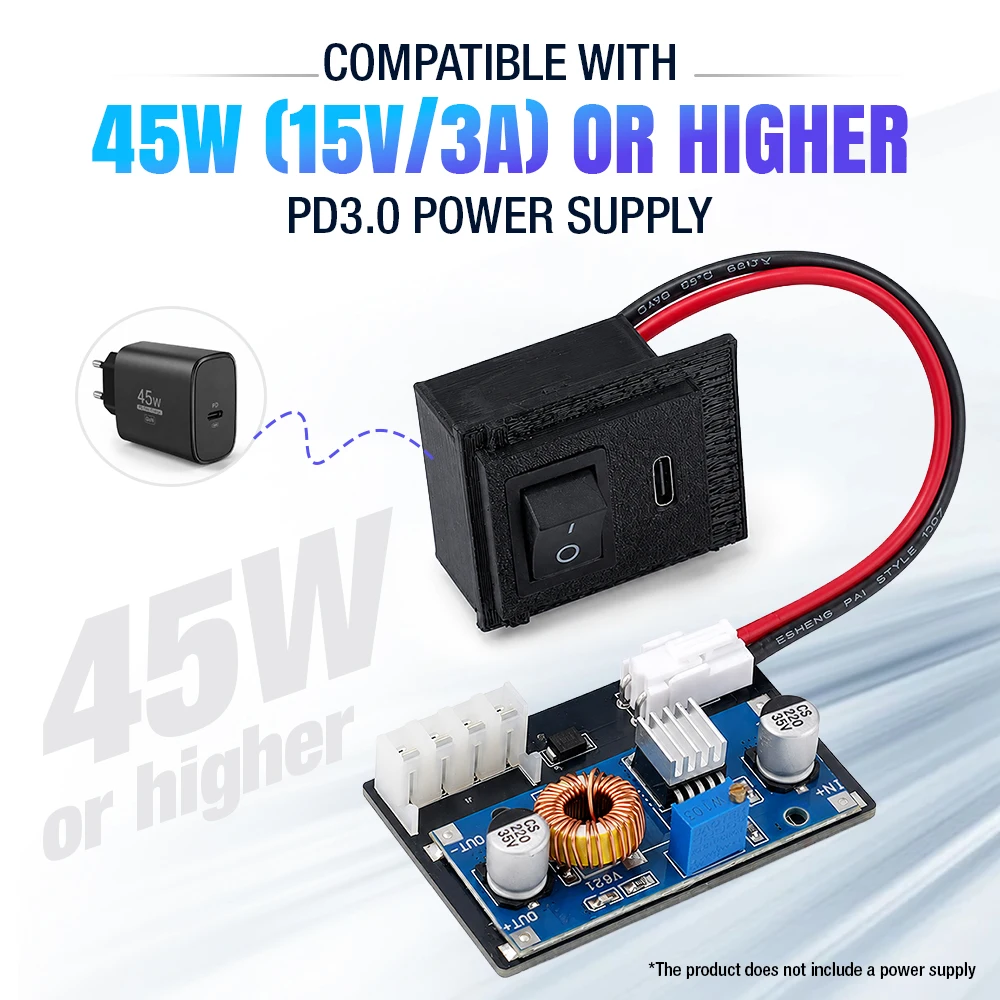 Adaptador de Corriente Auroxin USB C Tipo-C PD 45W 15V/3A PS2 para Reemplazar la Fuente de Alimentación Original para Consola Sony Playstation2 Serie 50000
