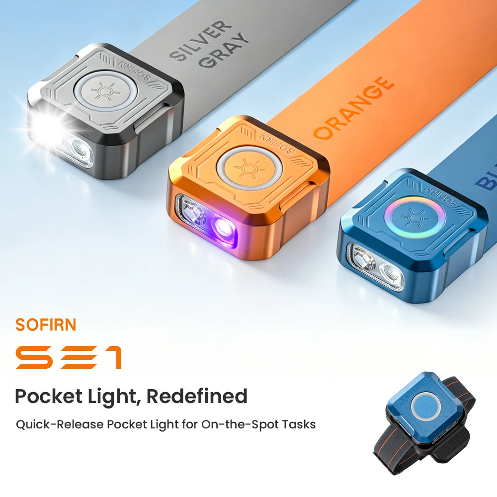 Linterna de Bolsillo SOFIRN SE1, 300Lm, Mini Luz EDC, Anillo de Señal RGB, Liberación Rápida, Linterna Magnética para Llavero de Muñeca, para Ciclismo