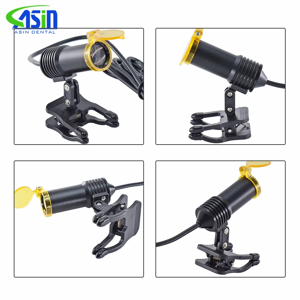 Faro tipo Clip para cinturón de 5W con filtro óptico para lupas dentales, lupa médica de laboratorio, Binocular de aumento