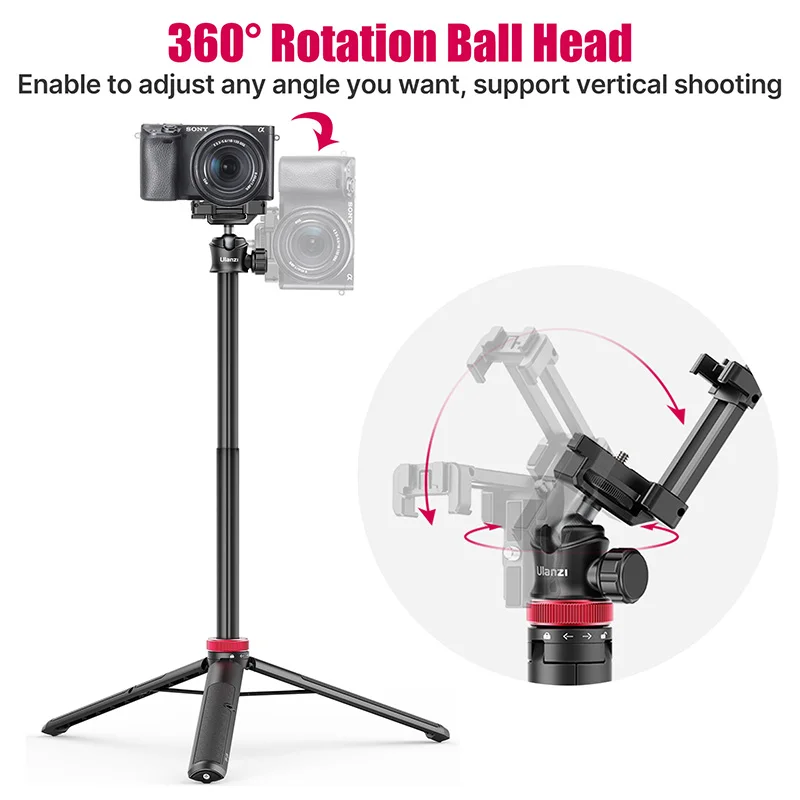 ULANZI TRIPOD MT-44 trípodes Smartphone Vlog trípodes con zapata fría soporte de montaje para teléfono para trípode móvil cámara portátil SLR