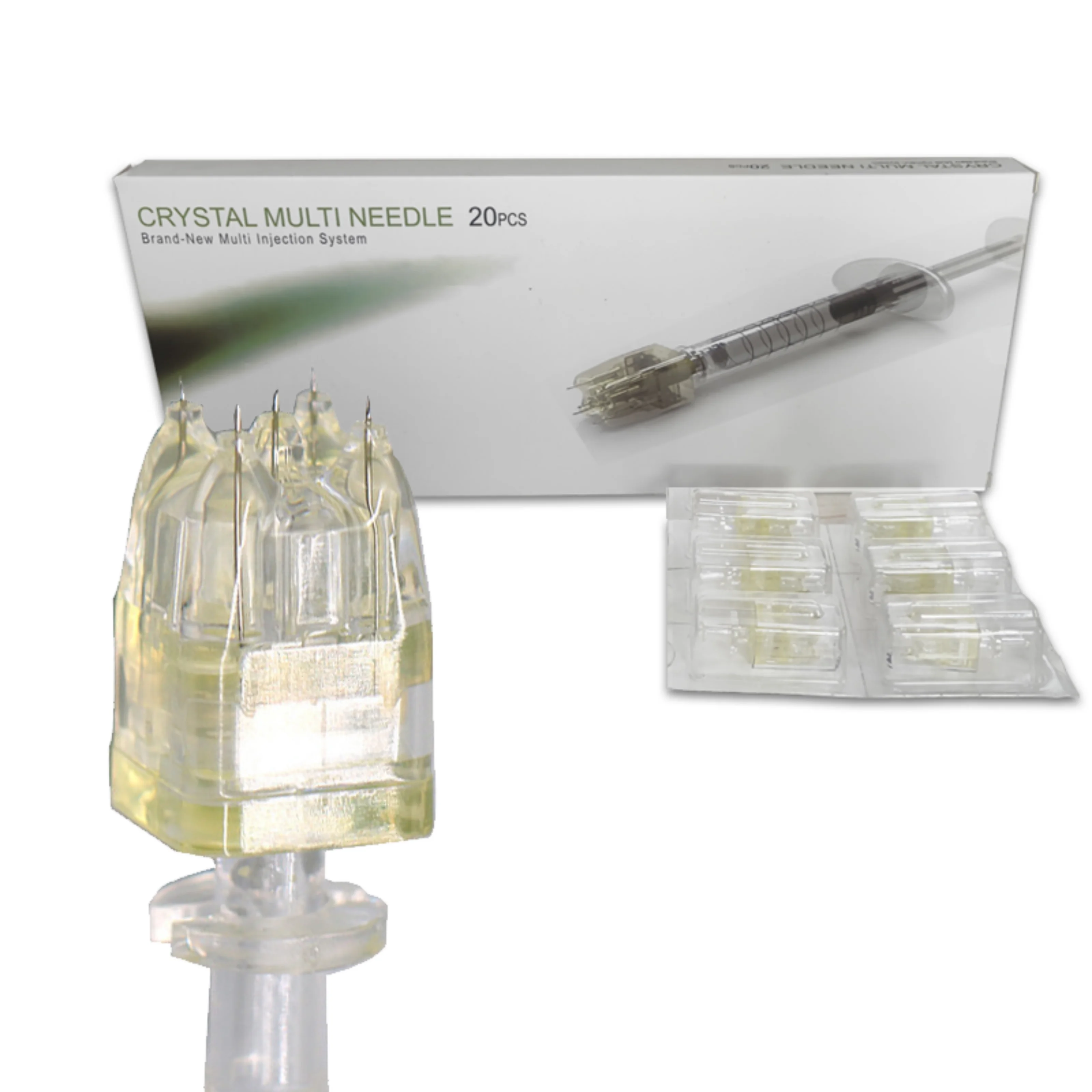 Cartucho de Mesoterapia de 32G 2.0 Crystal Multi con 5 Agujas, Estéril, 5 Puntas, Nano Aguja, Micro Aguja