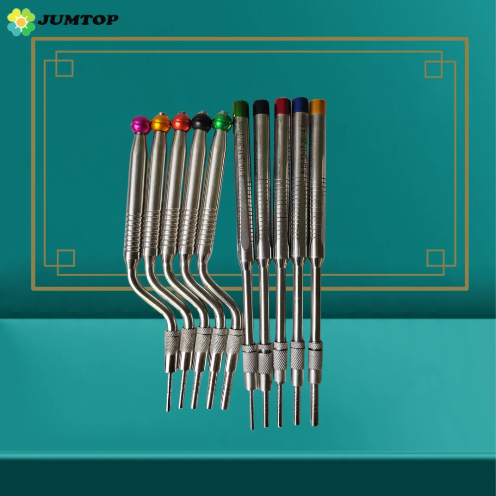 Instrumentos de implante Dental, levantamiento de senos sinusoidales, herramientas quirúrgicas curvas y rectas para dentista, Limpieza de dientes de odontología, 5 unids/set