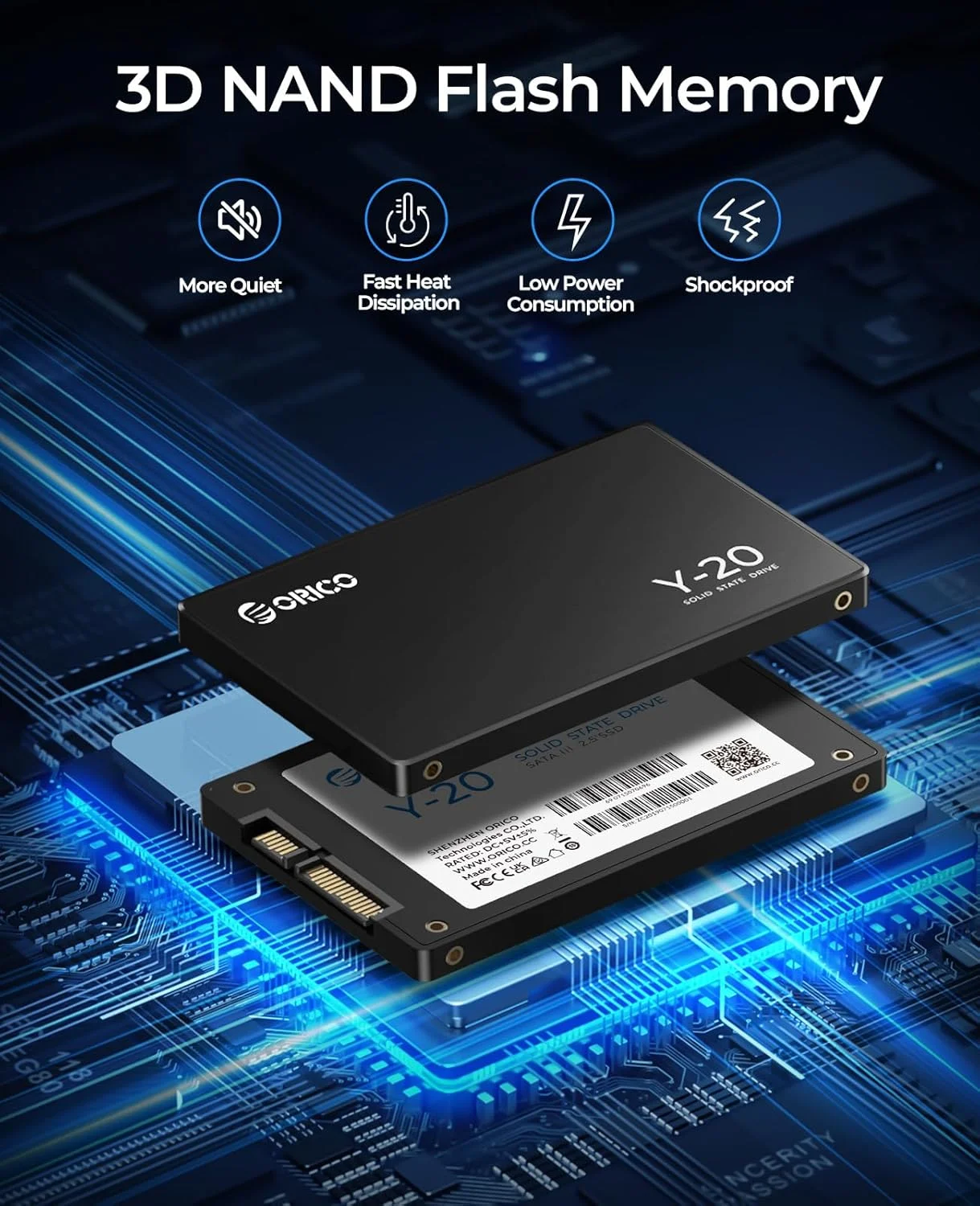 ORICO 1TB SATA SSD 2,5 pulgadas unidad interna de estado sólido hasta 500 MB/s SATA III 6Gbps ordenador portátil de escritorio NAS unidad externa DIY Y20