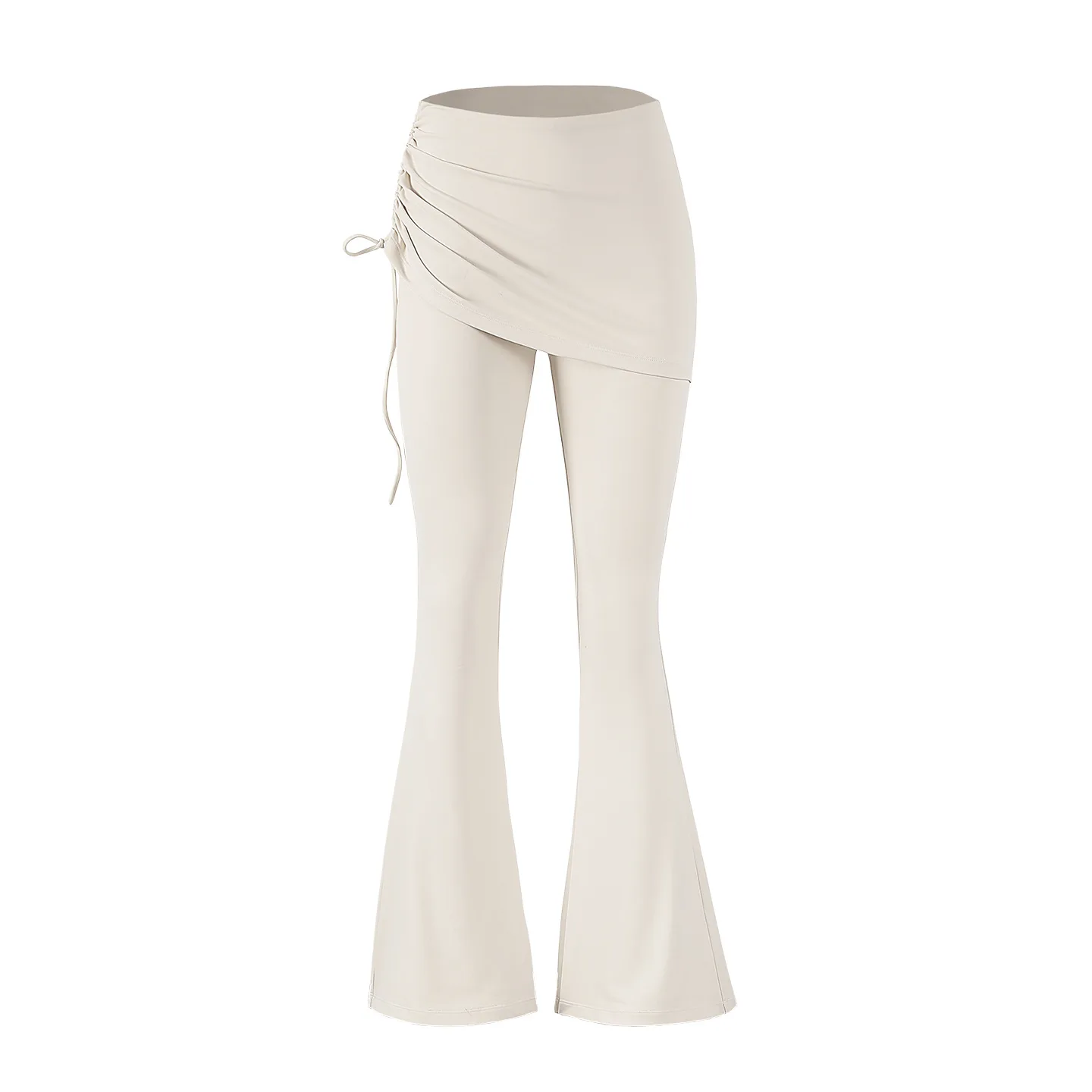Pantalones de Yoga con parte inferior acampanada, falda falsa de dos piezas, pantalones de cintura alta, levantamiento de cadera, cuerpo ajustado, antiexposición, Pilates, deportes, Fitness