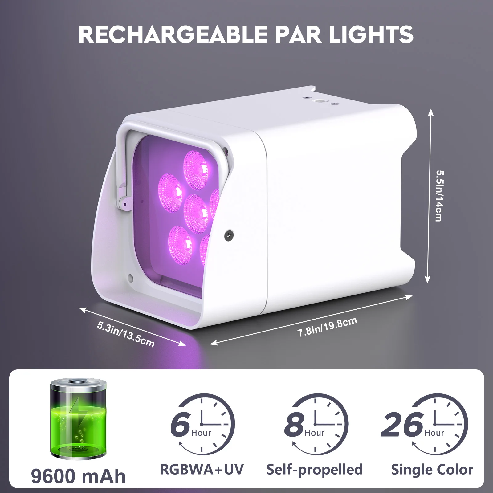 U'King 4 Uds RGBWA + UV luz Par LED con bolsa 6x18W DMX luz de escenario batería integrada recargable luz Par inalámbrica luz de teñido