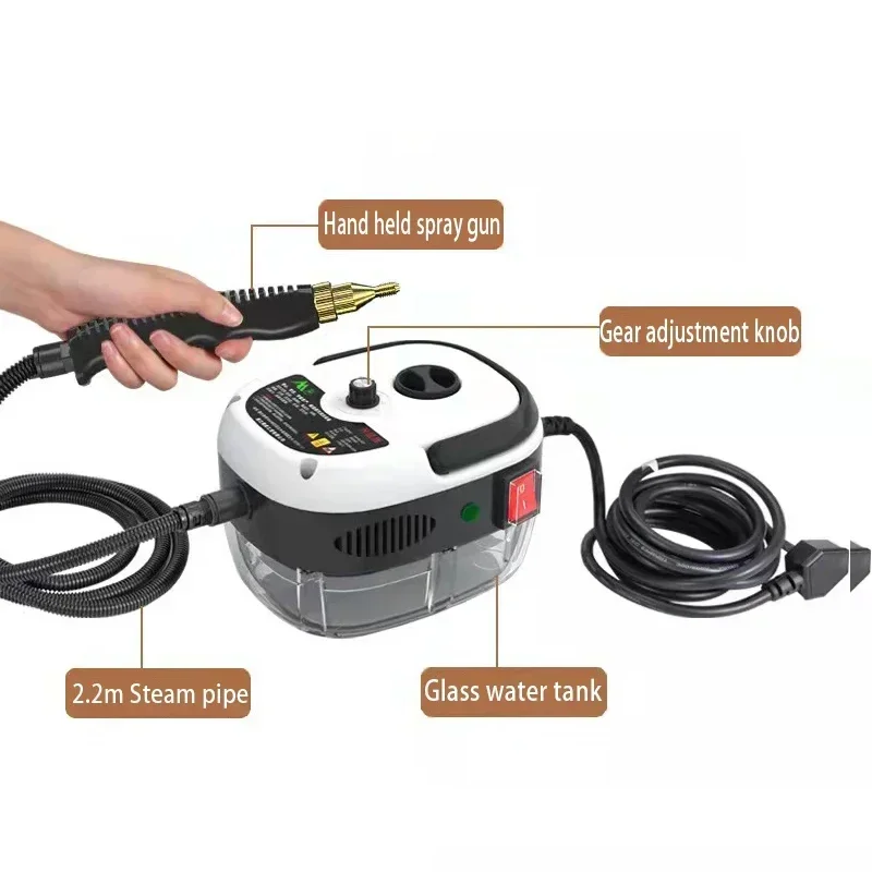 Limpiador a vapor de alta temperatura para el hogar, 2500W, esterilización, aire acondicionado, capó de cocina, limpiador al vapor para el hogar y el coche, 110V, 220V