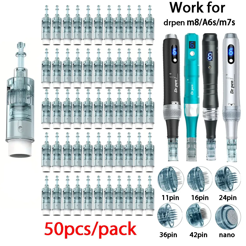 100 Agujas Dermapen M8 para Drpen M8/m7s/A6s, Agujas de Microneedling para Mesoterapia, Longitud de la Aguja 0.25mm