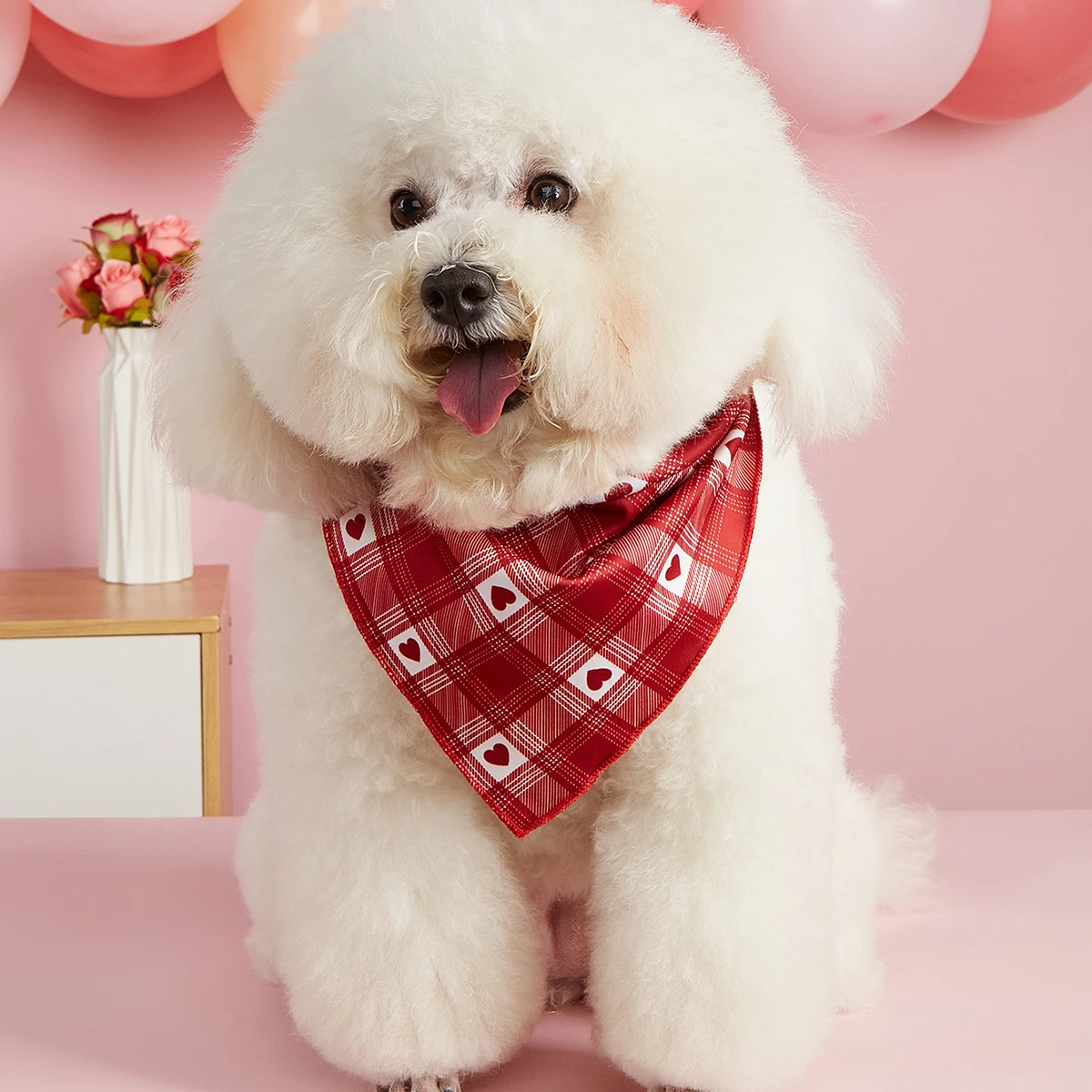 Bandana de San Valentín con corazones para perros, baberos triangulares, bufanda para mascotas para perros y gatos pequeños, medianos y grandes