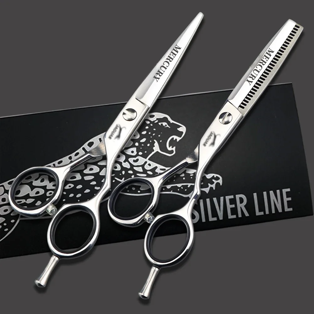 Tijeras de Peluquería Profesionales de Alta Calidad para Cortar y Entresacar Cabello, para Barberías y Salones, Juego de 5.5, 6.0, 6.5 y 7.0 Pulgadas