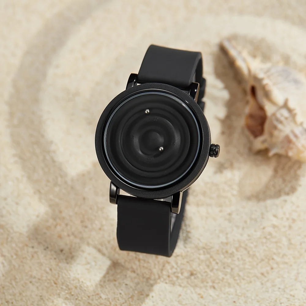 Reloj de cuarzo personalizado, moderno, con aguja magnética flotante, rodamiento de bolas, diseño creativo y sencillo, resistente al agua, para estudiantes, mujeres y hombres.