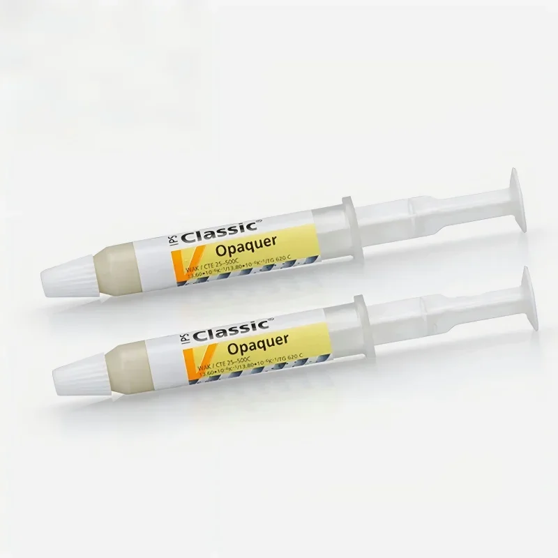 2 Unidades de Pasta Opaca Ivoclar Vivadent IPS Classic V, Jeringa de 3g, A1-D4, Material Opaco de Cerámica Metálica para Laboratorio Dental