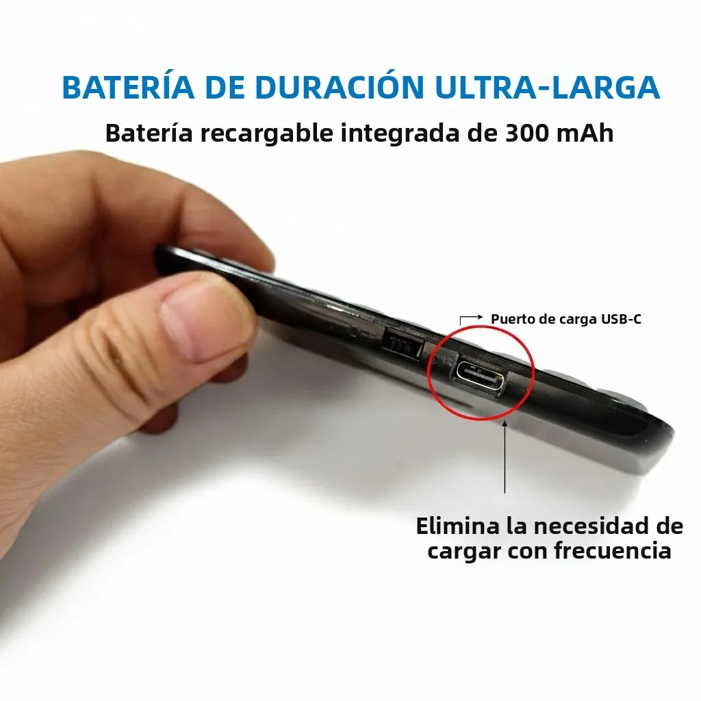 Teclado RGB Retroiluminado de Modo Dual (Bluetooth + Cableado), Mini Recargable Tipo-C, Portátil de Bolsillo, 49 Teclas para Tablets y Smartphones