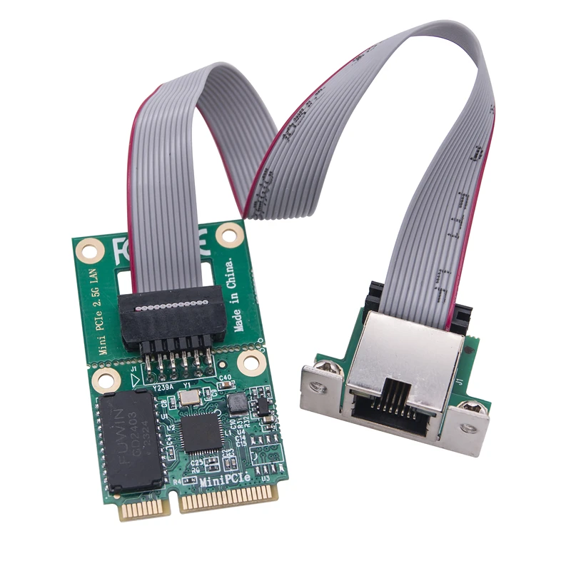 Adaptador de red M.2 A + E/Mini PCIE A Puerto RJ45 COM, 2,5 Gb, Chip RTL8125BG, tarjeta LAN Ethernet Gigabit para PC de escritorio, 2,5G/1G/100Mbps