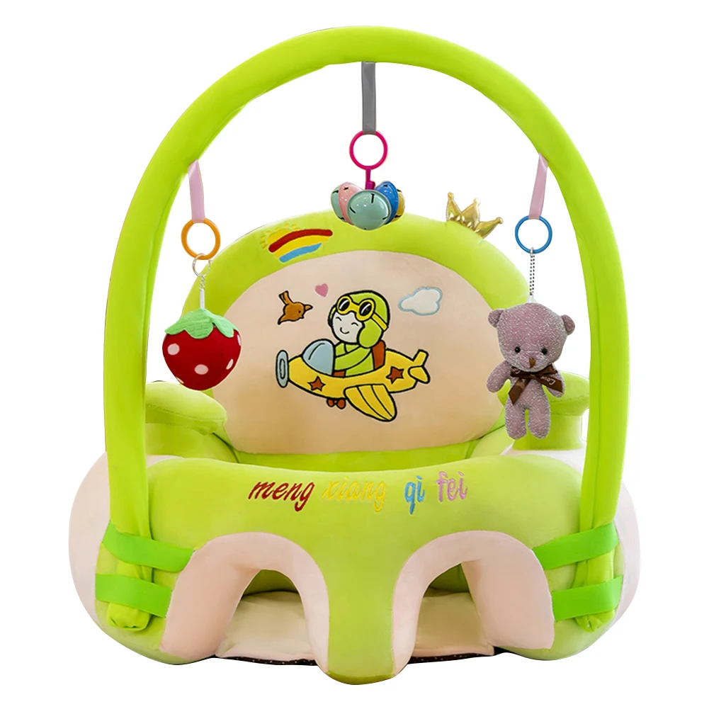 Asiento de aprendizaje infantil de dibujos animados, sofá de piel de felpa, soporte de alimentación, silla sin algodón