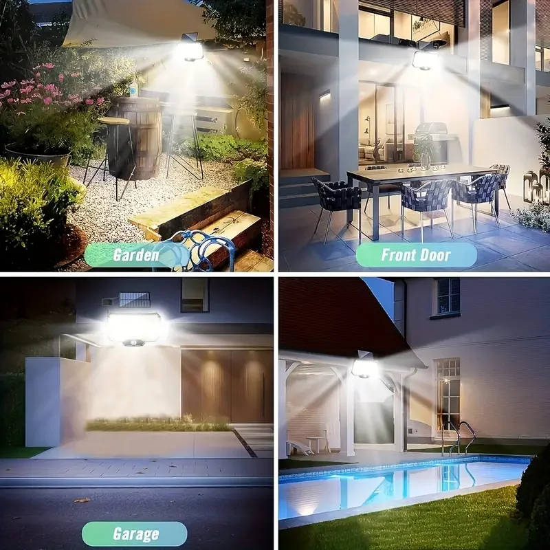 2 uds 234LED colector Solar luz IP65 impermeable Sensor de movimiento reflector al aire libre lámpara de iluminación de seguridad dividida para terraza patio garaje