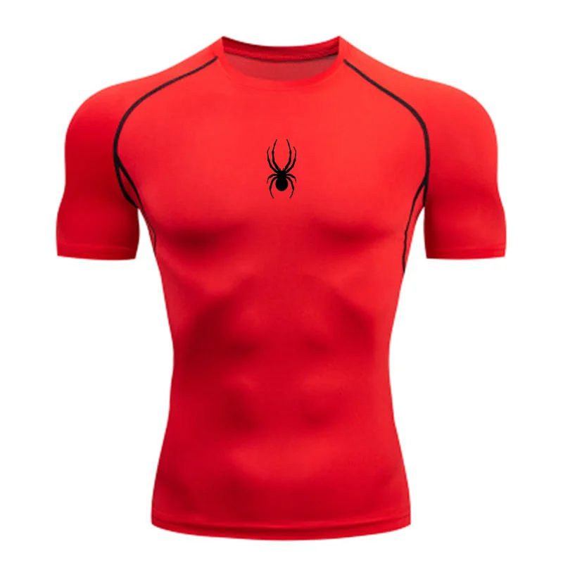 Camiseta deportiva para hombre Spider, camiseta de secado rápido para culturismo y correr, camisetas de compresión para gimnasio, camisetas ajustadas para Fitness para hombre Rashgard