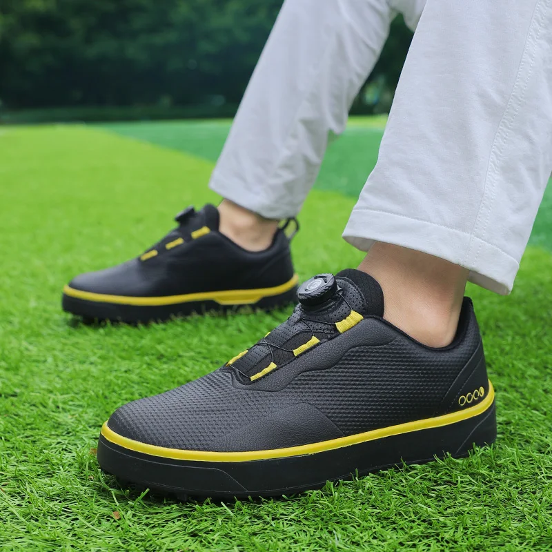 Zapatos de golf para hombre talla grande hasta 47 #   Hebilla giratoria profesional antideslizante sin clavos al aire libre principiante entrenamiento Golf zapatillas Unisex